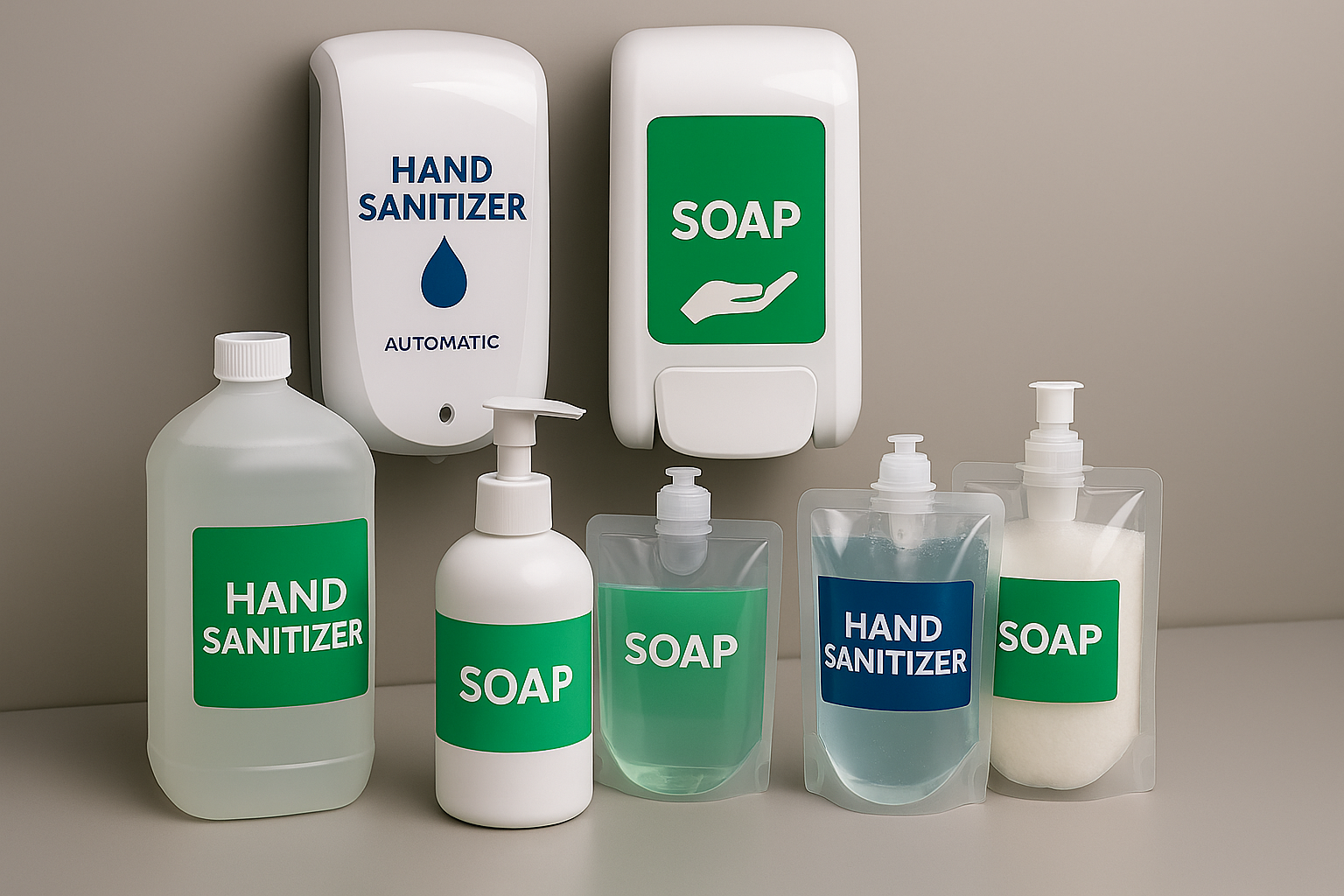 Hand hygiene dispensers and refills kit